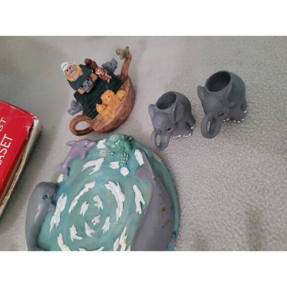 New Noah's Ark Teaset Mini 10 Piece Set Ceramic Whales Rainbow - Picture 5 of 9